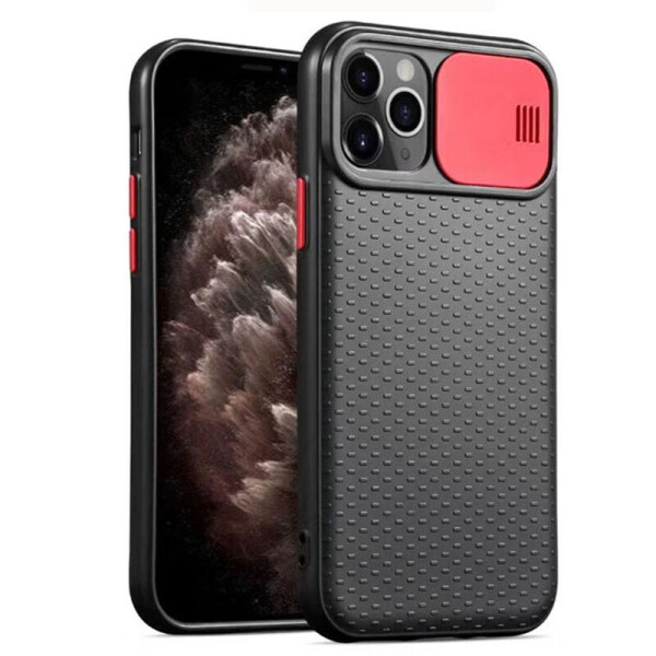 

Чехол Camshield Black TPU со шторкой защищающей камеру для Apple iPhone 11 Pro Max (6.5") Черный / Красный