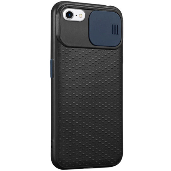

Чехол Camshield Black TPU со шторкой защищающей камеру для Apple iPhone 7 / 8 (4.7) / SE (2020) Черный / Синий