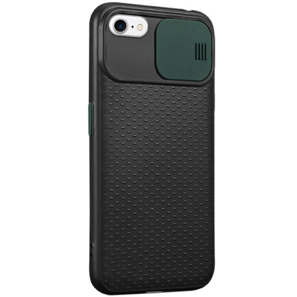 

Чехол Camshield Black TPU со шторкой защищающей камеру для Apple iPhone 7 / 8 (4.7) / SE (2020) Черный / Темно-зеленый