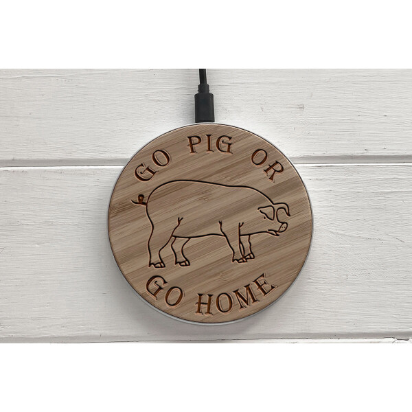 

Быстрая беспроводная деревянная зарядка SkinWood White Fast Charge Pig
