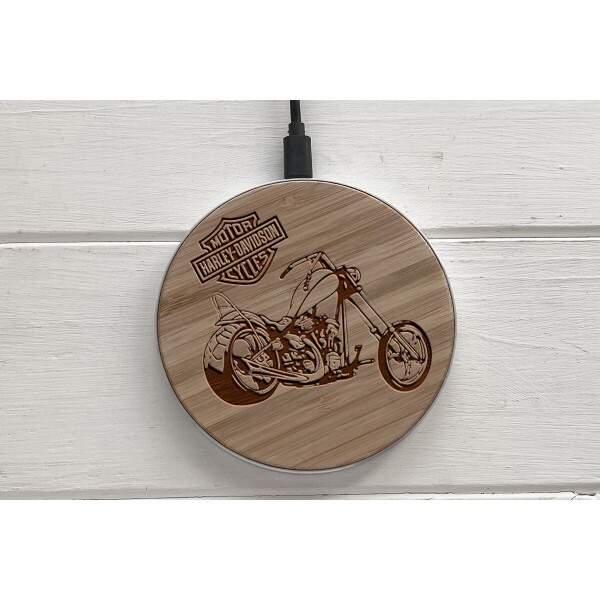 

Быстрая беспроводная деревянная зарядка SkinWood White Fast Charge Harley
