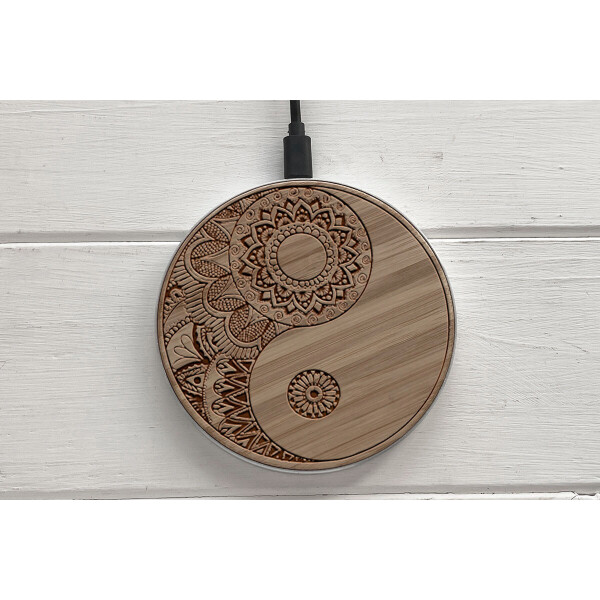 

Быстрая беспроводная деревянная зарядка SkinWood White Fast Charge Yin-Yang