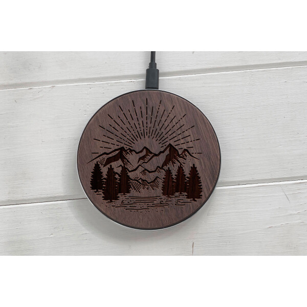

Быстрая беспроводная деревянная зарядка SkinWood Black Fast Charge Nature