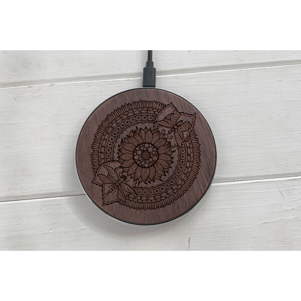 

Быстрая беспроводная деревянная зарядка SkinWood Black Fast Charge dragonfly