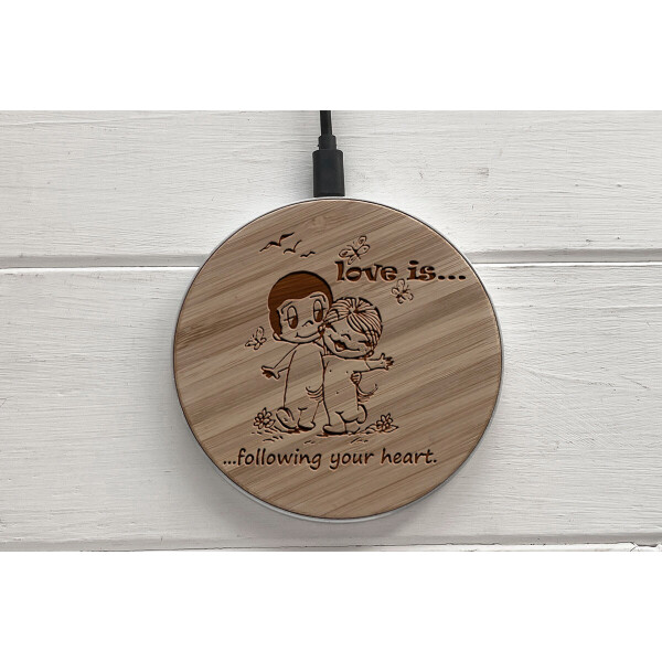 

Быстрая беспроводная деревянная зарядка SkinWood White Fast Charge Loveis