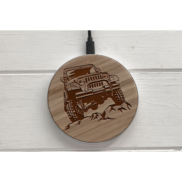 

Быстрая беспроводная деревянная зарядка SkinWood White Fast Charge jeep