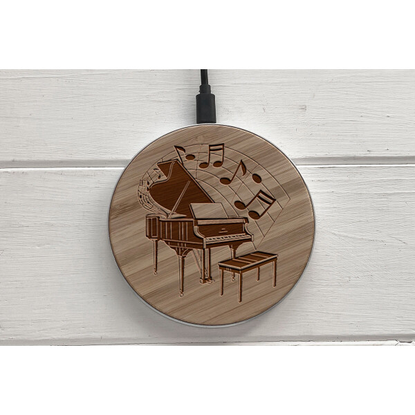 

Быстрая беспроводная деревянная зарядка SkinWood White Fast Charge Piano
