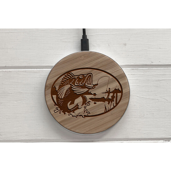 

Быстрая беспроводная деревянная зарядка SkinWood White Fast Charge Fishing