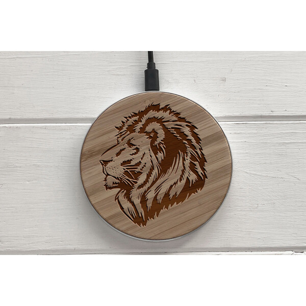 

Быстрая беспроводная деревянная зарядка SkinWood White Fast Charge lion-king