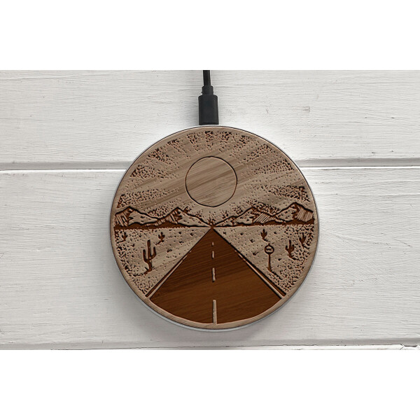 

Быстрая беспроводная деревянная зарядка SkinWood White Fast Charge Road