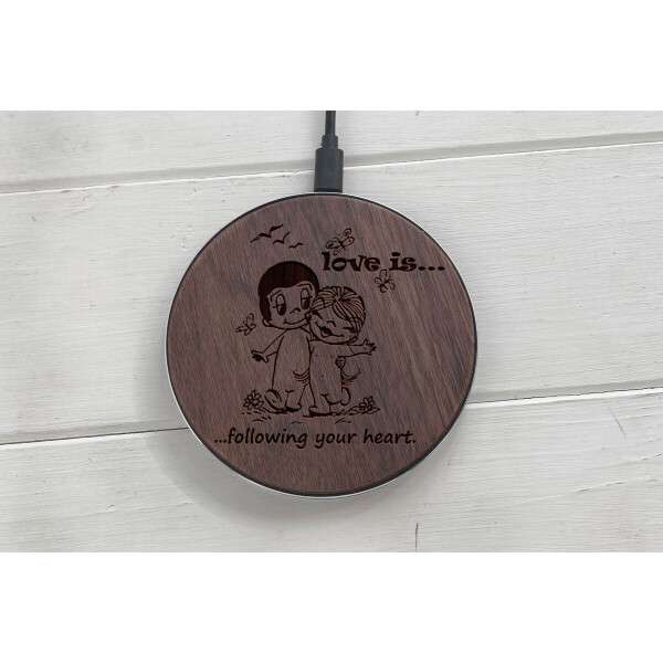 

Быстрая беспроводная деревянная зарядка SkinWood Black Fast Charge Loveis