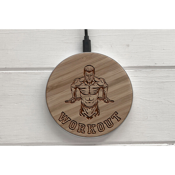 

Быстрая беспроводная деревянная зарядка SkinWood White Fast Charge Workout