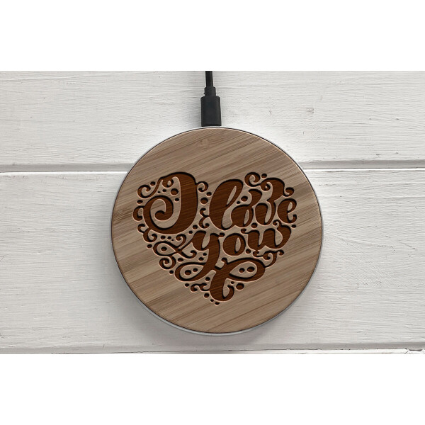 

Быстрая беспроводная деревянная зарядка SkinWood White Fast Charge Love