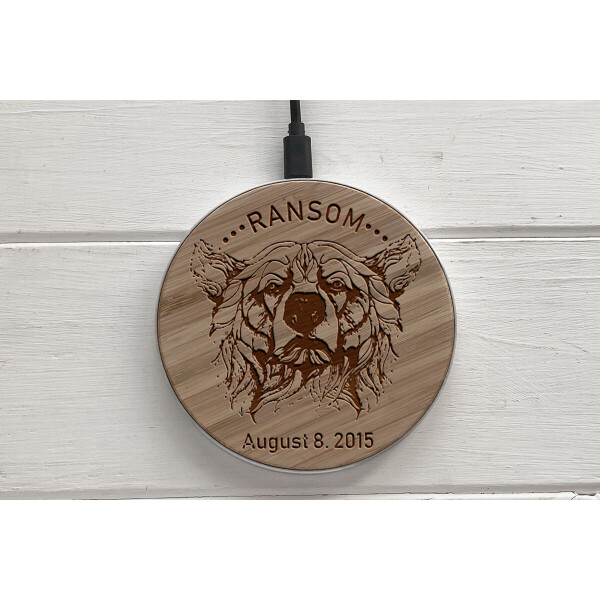 

Быстрая беспроводная деревянная зарядка SkinWood White Fast Charge bear 3