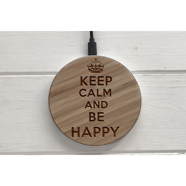 

Быстрая беспроводная деревянная зарядка SkinWood White Fast Charge Happy