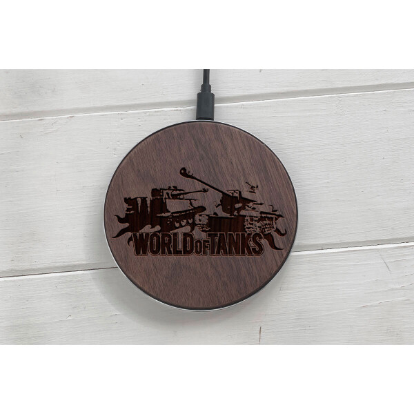 

Быстрая беспроводная деревянная зарядка SkinWood Black Fast Charge Tanks