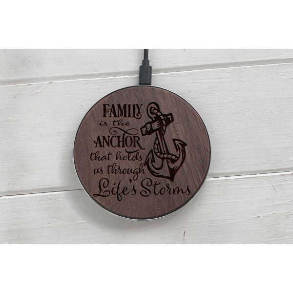 

Быстрая беспроводная деревянная зарядка SkinWood Black Fast Charge Anchor