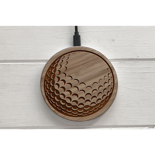 

Быстрая беспроводная деревянная зарядка SkinWood White Fast Charge golf