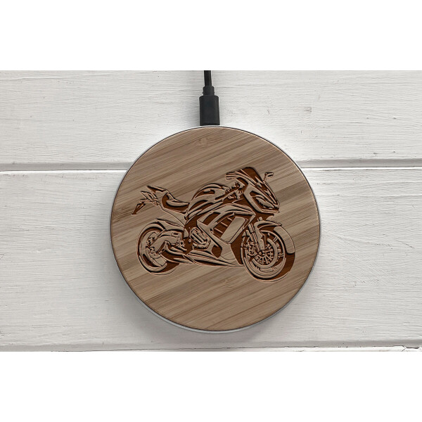 

Быстрая беспроводная деревянная зарядка SkinWood White Fast Charge Bike
