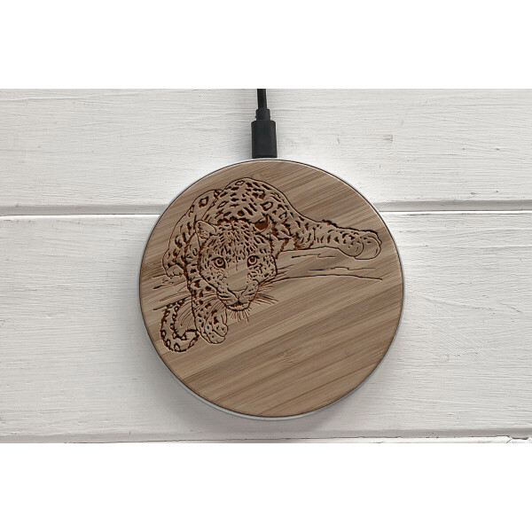 

Быстрая беспроводная деревянная зарядка SkinWood White Fast Charge Cheetah