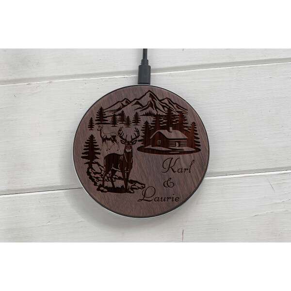 

Быстрая беспроводная деревянная зарядка SkinWood Black Fast Charge Home