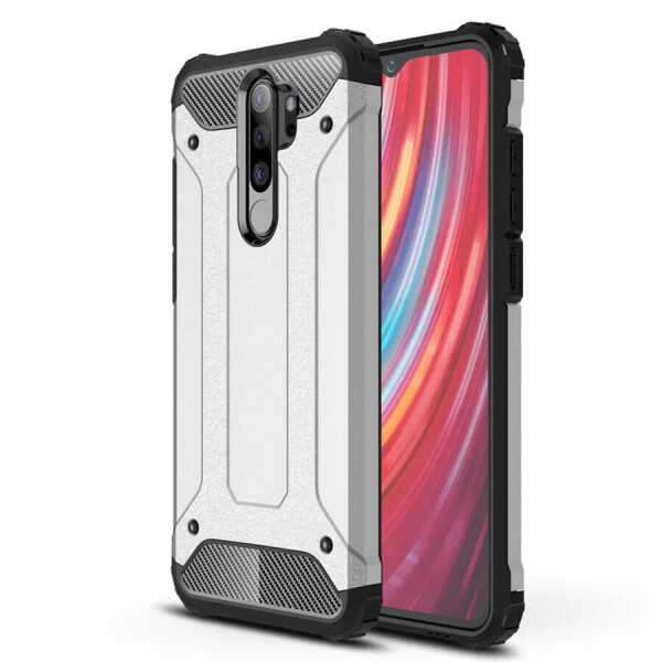 

Бронированный противоударный TPU+PC чехол Immortal для Xiaomi Redmi Note 8 Pro Серебряный