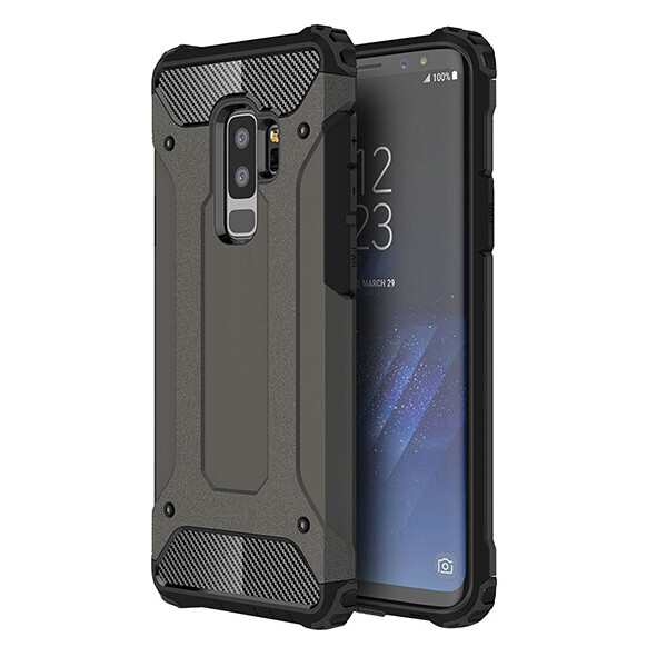 

Бронированный противоударный TPU+PC чехол Immortal для Samsung Galaxy S9+ Металл / Gun Metal