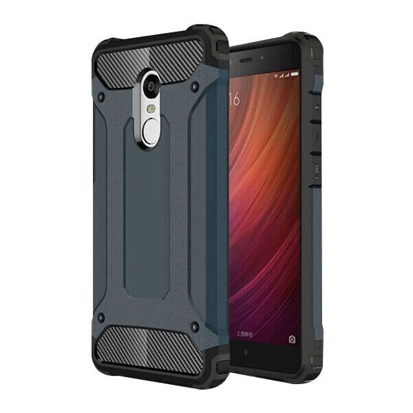 

Бронированный противоударный TPU+PC чехол Immortal для Xiaomi Redmi Note 4X / Note 4 (SD) Серый / Metal slate