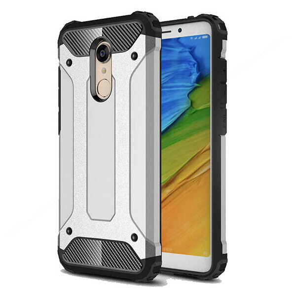 

Бронированный противоударный TPU+PC чехол Immortal для Xiaomi Redmi 5 Plus / Redmi Note 5 (SC) Серебряный