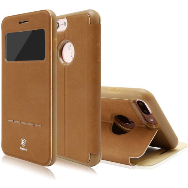 

(книжка) с подставкой Baseus Simple коричневый для iPhone 8 Plus/7 Plus