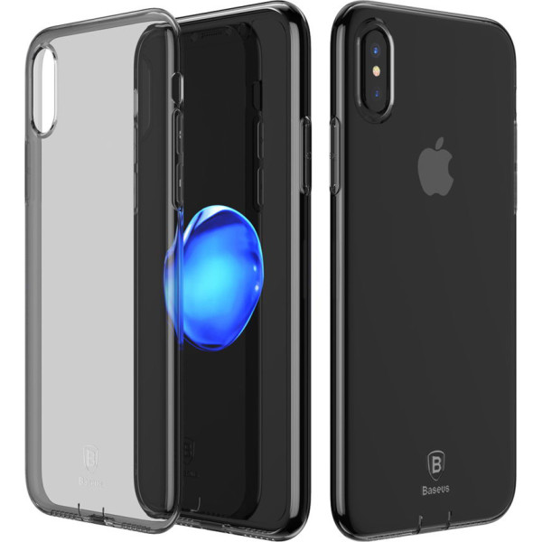 

Силиконовый с заглушкой Baseus Simple черный для iPhone X/XS