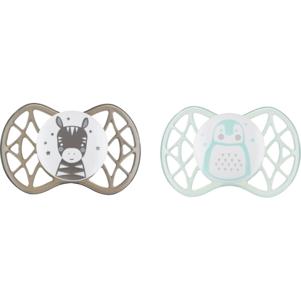 

Пустышка Nuvita Air55 Explorer ортодонтическая 0m+ (зебра, пингвин) 2шт (NV7066N)