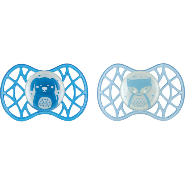 

Пустышка Nuvita Air55 Explorer симметрическая 6m+ светящаяся в темноте (собачка, лиса) 2шт (NV7087GM)