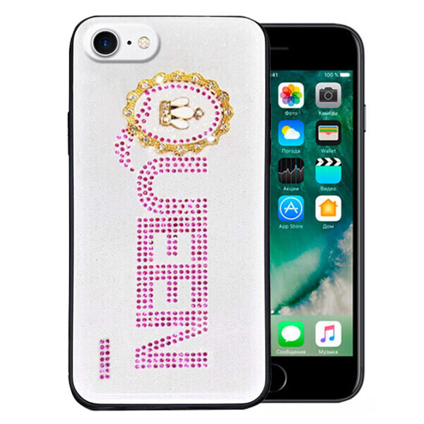 

TPU+Glass чехол TYBOMB Queen для Apple iPhone 7 / 8 (4.7") Pink