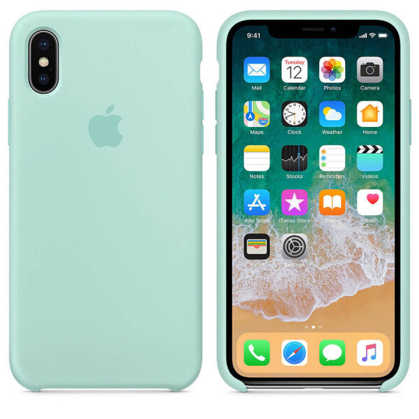 

Чехол Silicone Case (AA) для Apple iPhone X (5.8") / XS (5.8") Бирюзовый / Marine Green