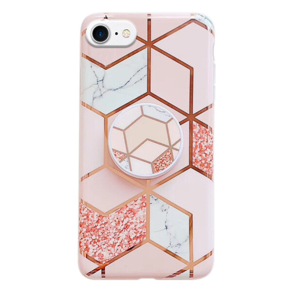 

TPU Чехол Геометрия с держателем для телефона для Apple iPhone 7 / 8 (4.7") Розовый