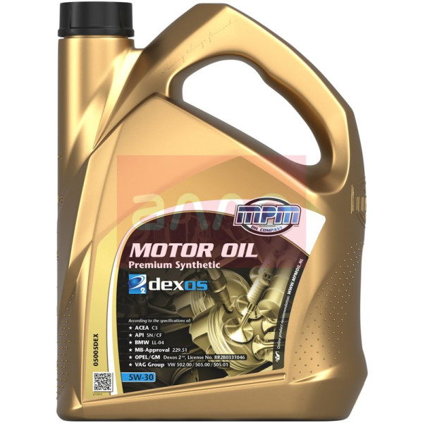 

Моторное масло MPM Motor Oil Premium Synthetic GM Dexos II 5W-30, 5л (05005DEX)