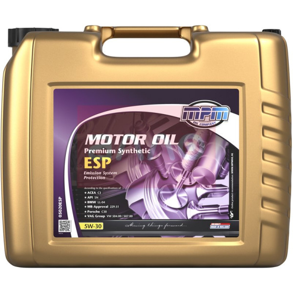 

Моторное масло MPM Motor Oil Premium Synthetic ESP 5W-30, 20л (05020ESP)