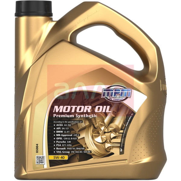 

Моторное масло MPM Motor Oil Premium Synthetic 5W-40, 4л (05004)