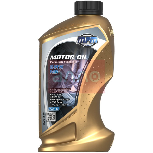 

Моторное масло MPM Motor Oil Premium Synthetic BMW/MB 5W-30, 1л (05001BM)