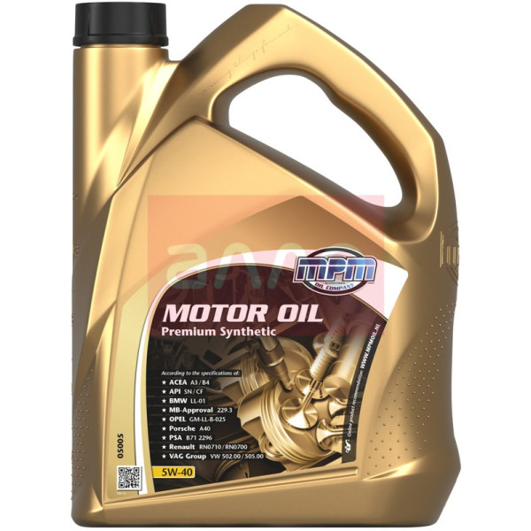 

Моторное масло MPM Motor Oil Premium Synthetic 5W-40, 5л (05005)