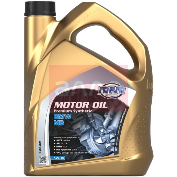 

Моторное масло MPM Motor Oil Premium Synthetic BMW/MB 5W-30, 5л (05005BM)