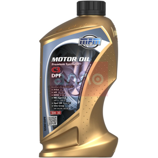 

Моторное масло MPM Motor Oil Premium Synthetic C3 DPF 5W-30, 1л (05001DPF)