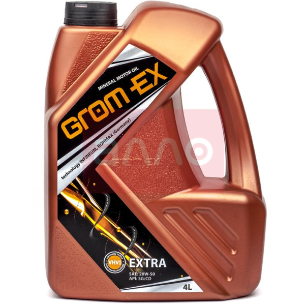 

Grom-Ex Extra 20W-50 минеральное моторное масло, 4 л