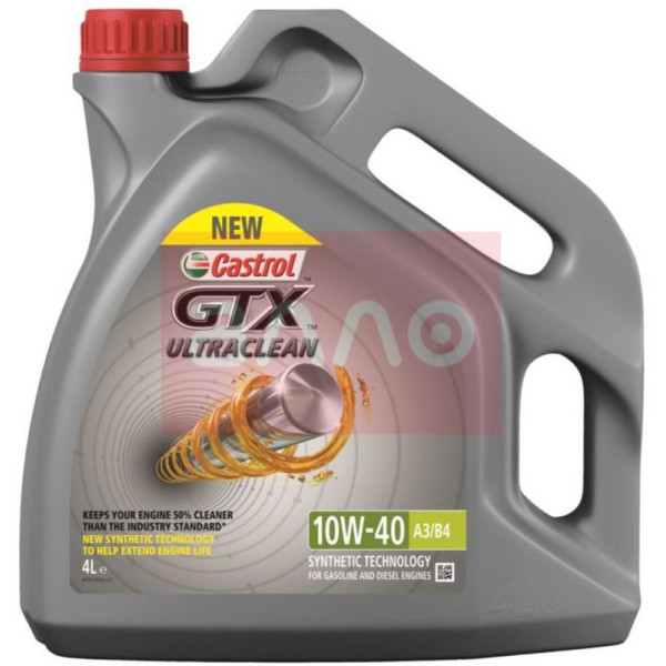 

Castrol GTX Ultraclean 10W-40 A3/B4 полусинт. моторное масло, 4 л