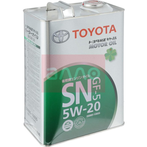 

Toyota Motor Oil SN GF-5 5W-20 синтетическое моторное масло, 4 л