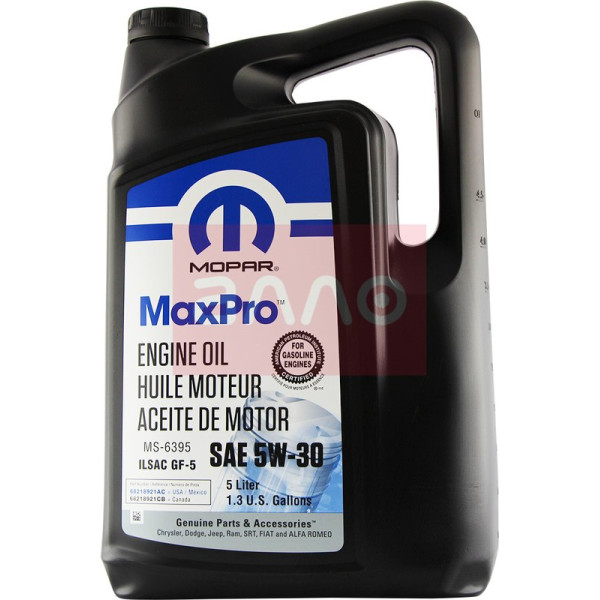 

Моторное масло Mopar MaxPro SAE 5W-30, 5л (68218921AC)