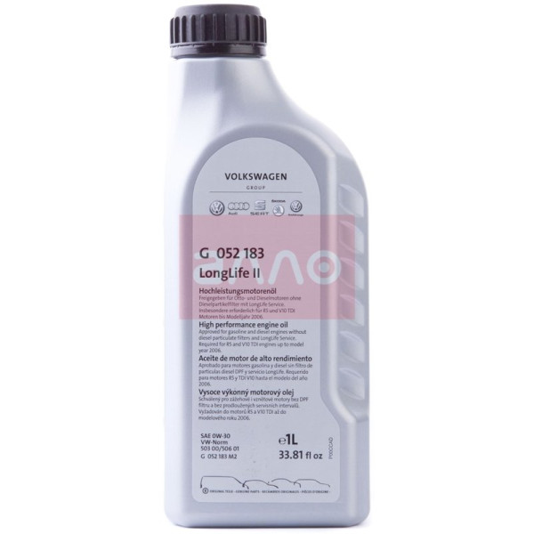 

VAG Longlife II SAE 0W-30, 1л (G052183M2)