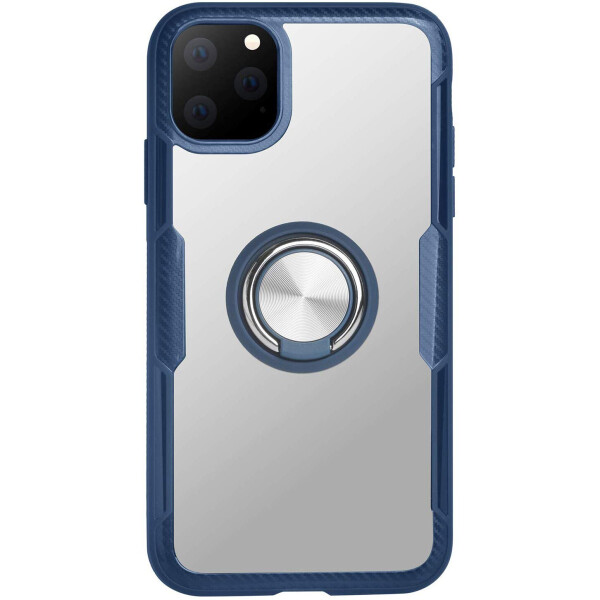 

TPU+PC чехол Deen CrystalRing под магнитный держатель для Apple iPhone 11 Pro (5.8") Бесцветный / Темно-синий