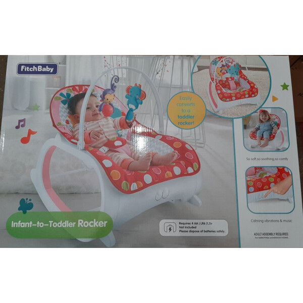 

Детский шезлонг-качалка 2 в 1 FitchBaby 88927 (0-18 кг), вибрация и мелодия